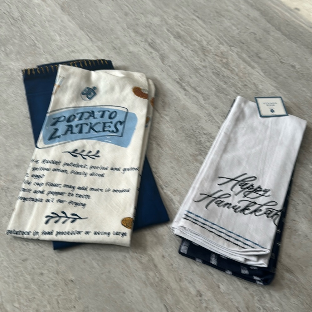 Happy Hanukkah kitchen towels
